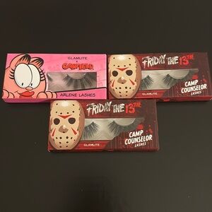 Lot Of 3 Glamlite False Lashes Friday The 13th & Garfield‎